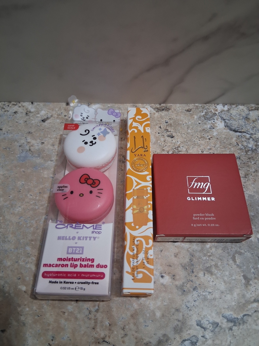 Hello Kitty BT21 Moisturizing Macaron Lip Balm Duo - Pink & White (3 Items)